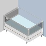 3 barandas Para cama 1 plaza 90x190x90 cm + soporte lateral 190cm  Altura colchón hasta 27 cm