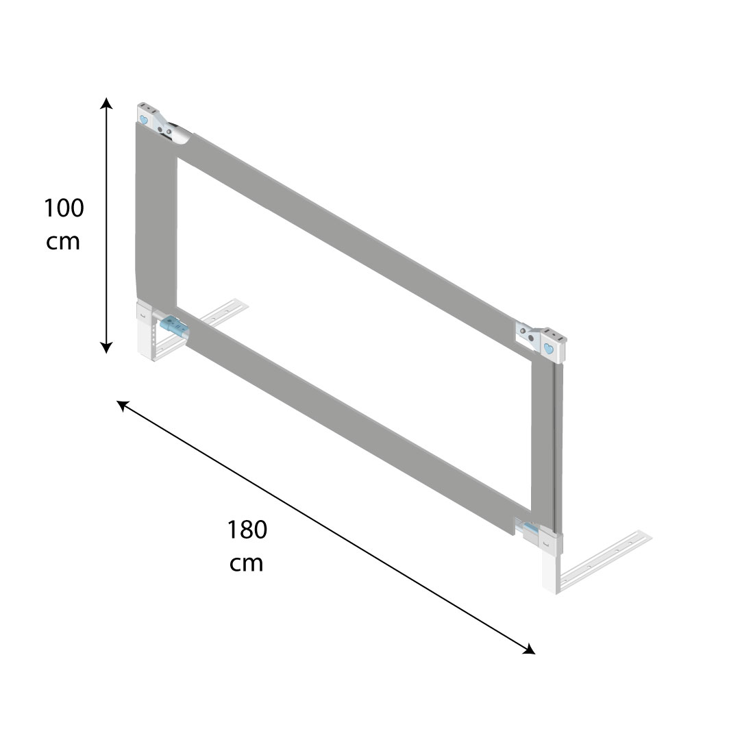 3 barandas Para cama King Gris 180x200x200 cm Altura colchón hasta 38 cm - Imagen 6