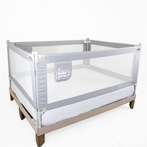 4 Barandas Para Cama 1 Plaza 90x90x190x190 cm Gris Altura colchón hasta 27 cm - Imagen 8