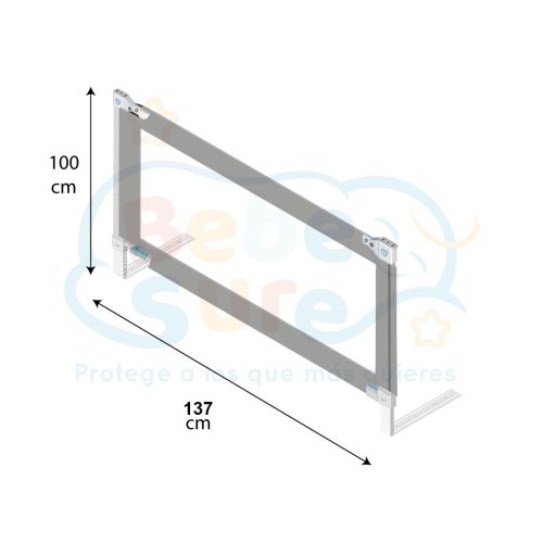 1 baranda Gris 137 cm Altura colchón hasta 38 cm