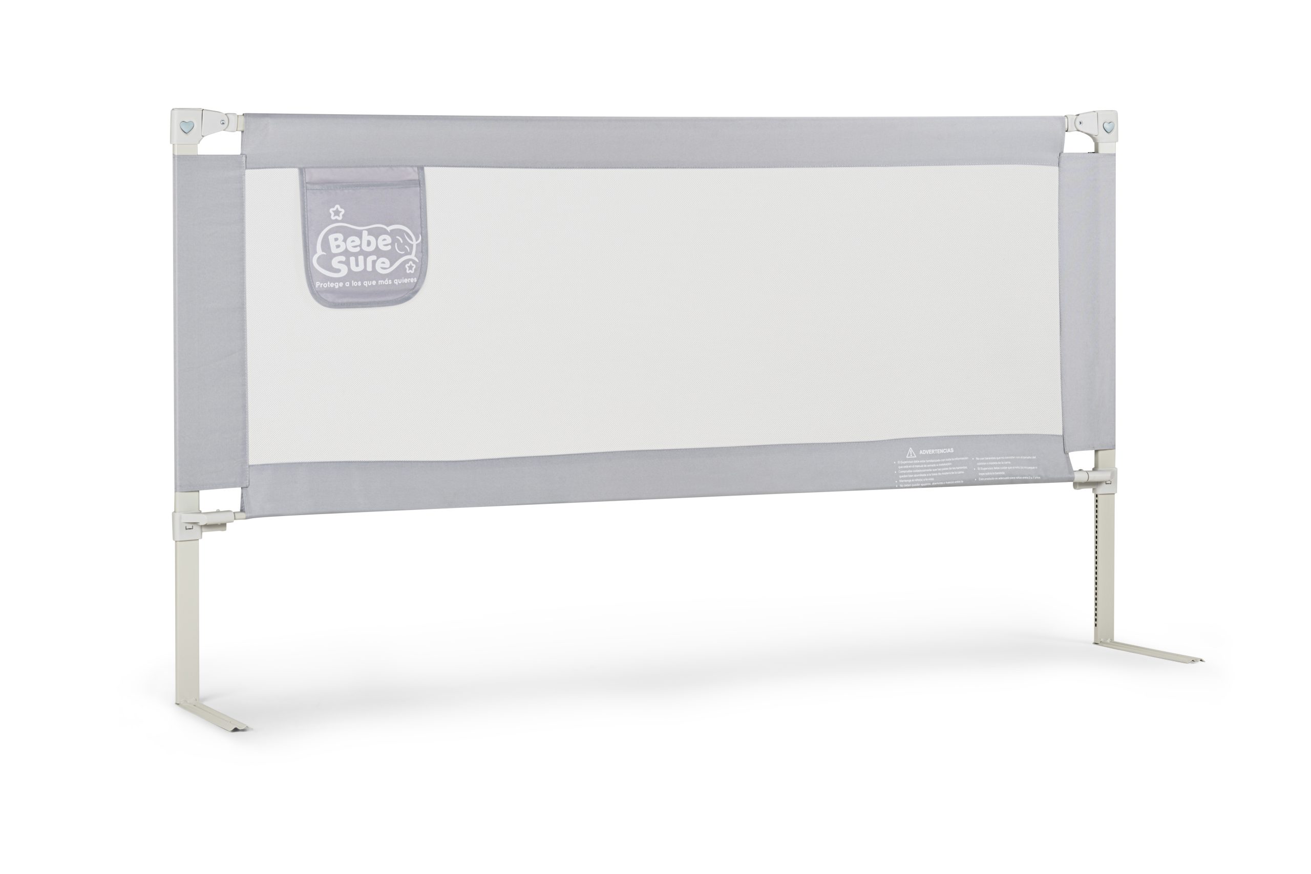 3 barandas Para cama 1 Plaza 90x200x90 cm + soporte lateral 200 cm Altura colchón hasta 38 cm - Imagen 6