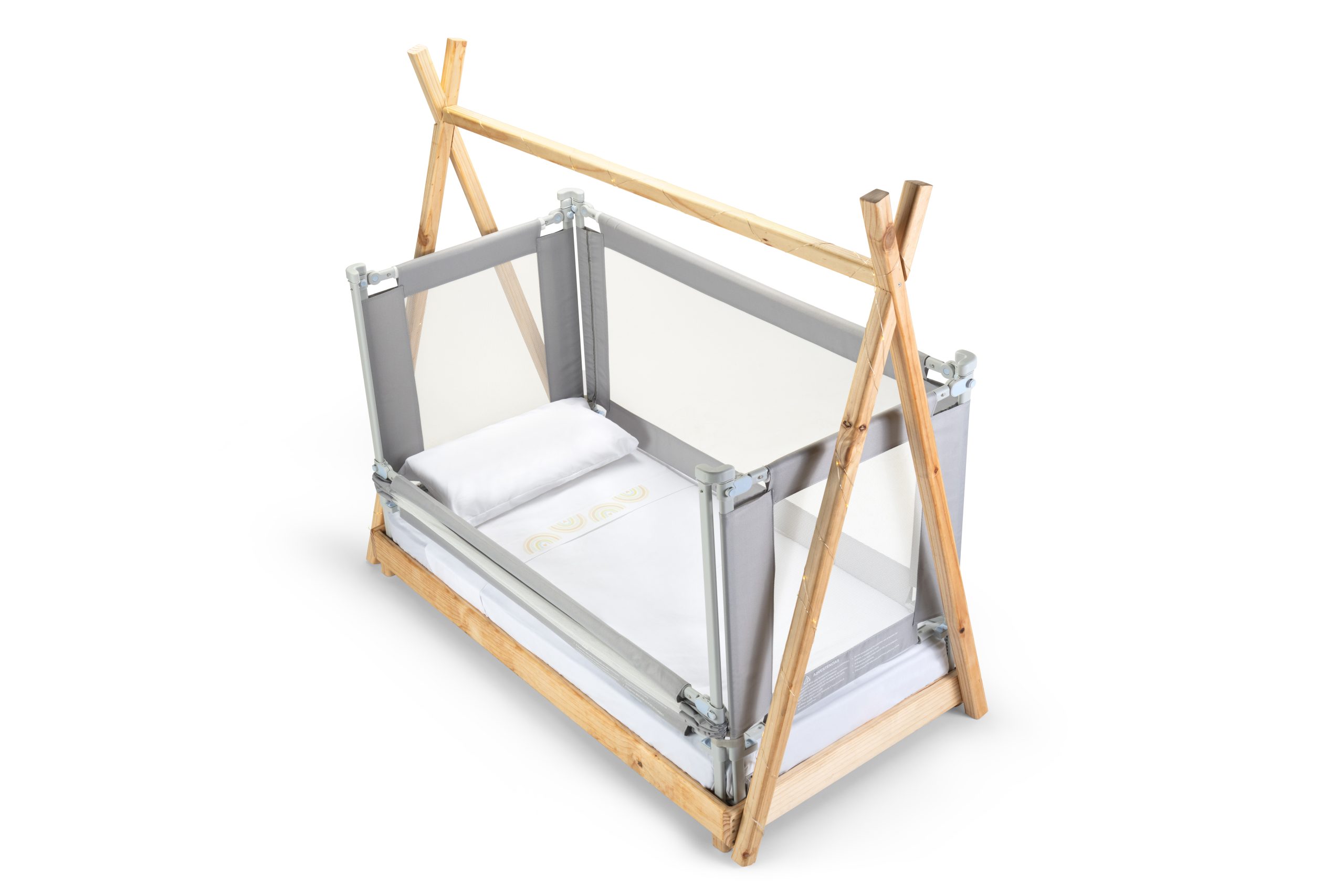 4 Barandas Para Cama transición/ Montessori 70x70x140x140 cm Gris Altura colchón hasta 27 cm - Imagen 20