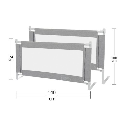 1 Baranda 140 cm Gris Altura colchón hasta 27 cm
