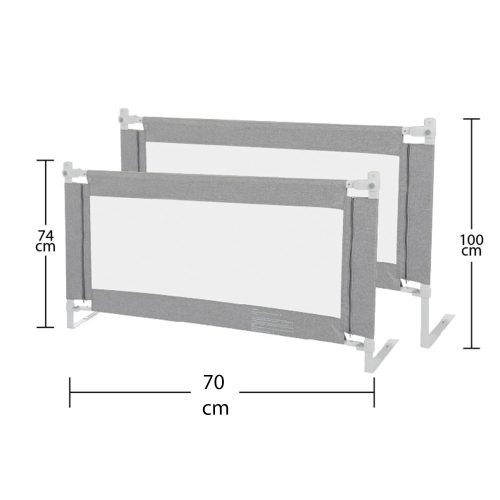 4 Barandas Para Cama transición/ Montessori 70x70x140x140 cm Gris Altura colchón hasta 27 cm - Imagen 5