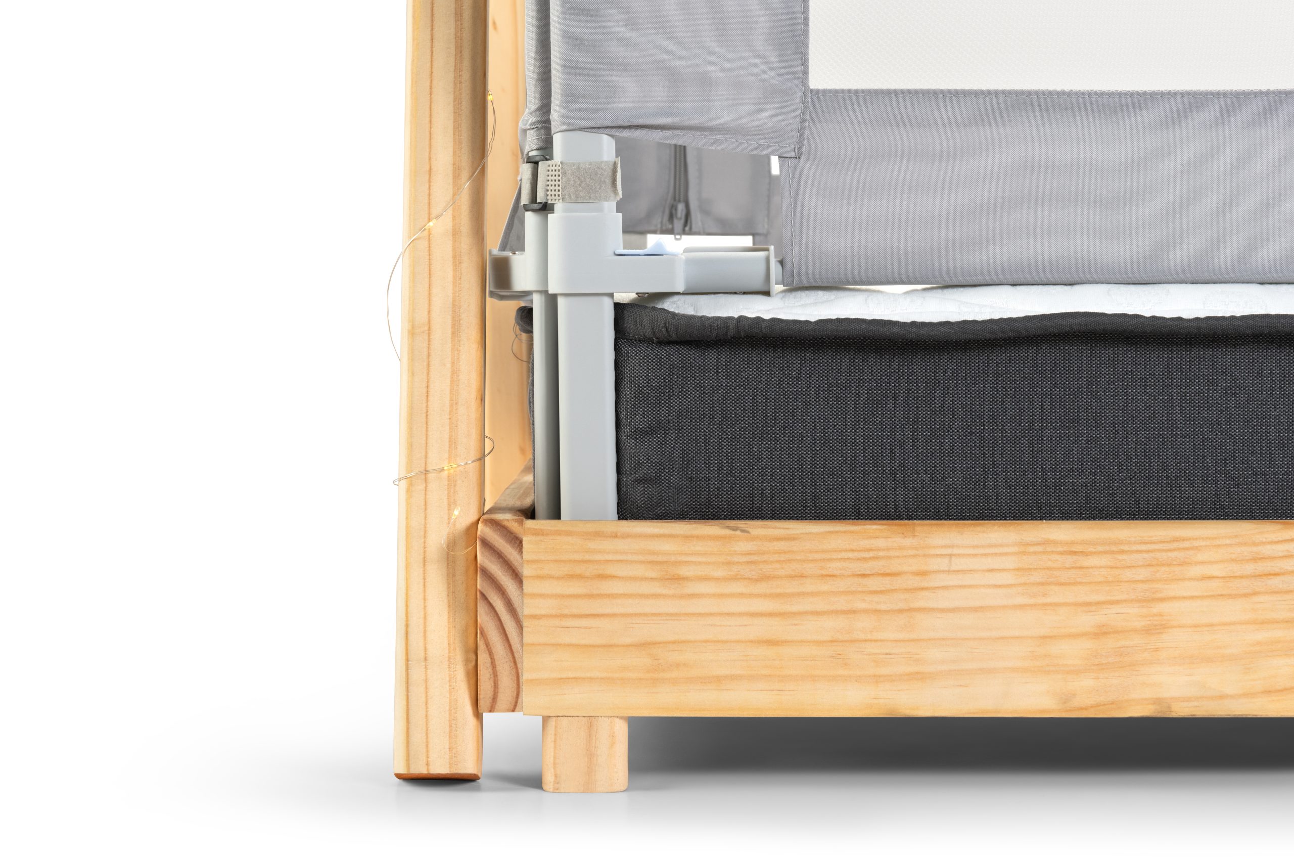 4 Barandas Para Cama transición/ Montessori 70x70x140x140 cm Gris Altura colchón hasta 27 cm - Imagen 11