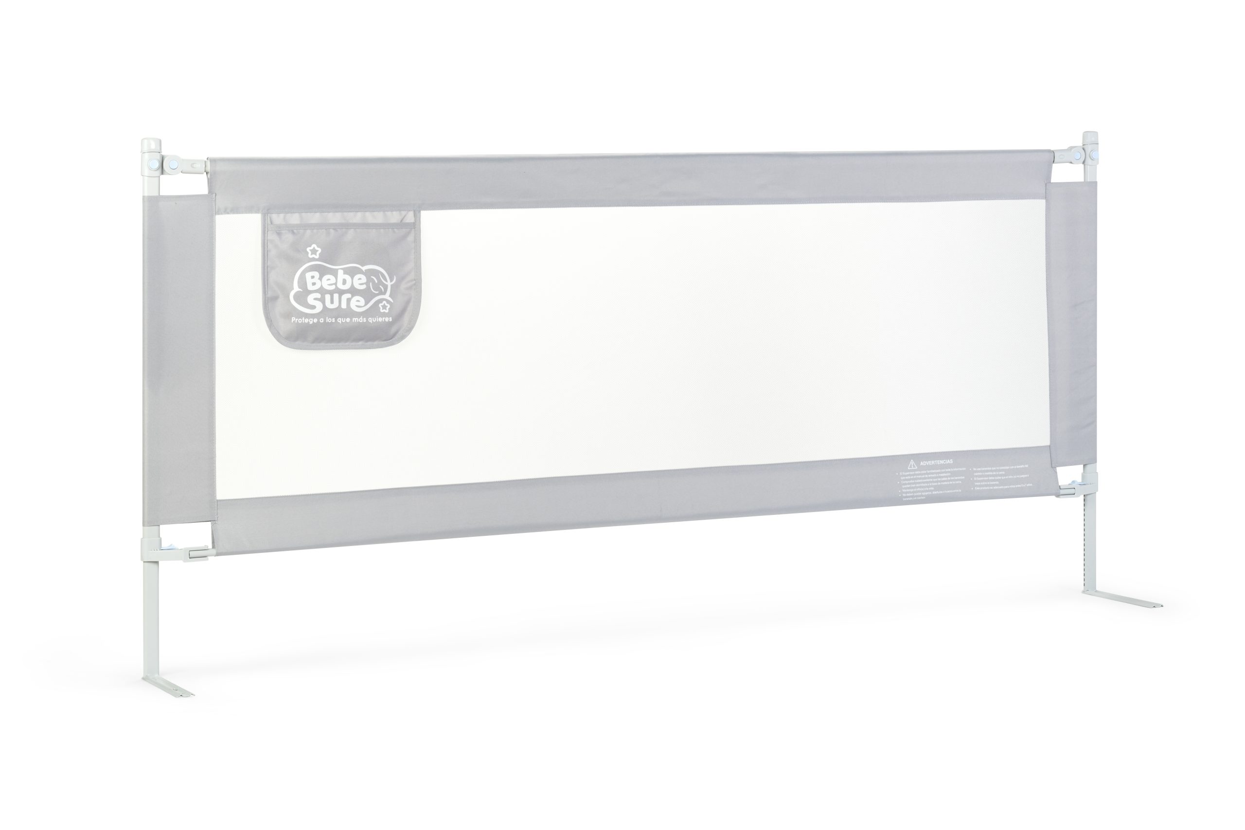 1 Baranda Lateral 200 cm Gris Altura colchón hasta 38 cm - Imagen 3