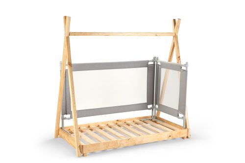 4 Barandas Para Cama transición/ Montessori 70x70x140x140 cm Gris Altura colchón hasta 27 cm - Imagen 8