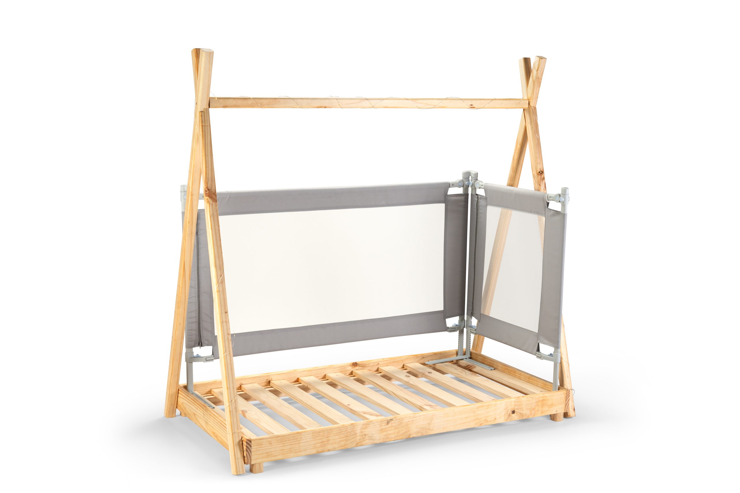 4 Barandas Para Cama transición/ Montessori 70x70x140x140 cm Gris Altura colchón hasta 27 cm - Imagen 8