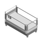 3 Barandas+ soporte de cabecera Para Cama 1.5 Plaza 105x190x190 cm Gris Altura colchón hasta 27 cm