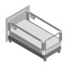 3 barandas + soporte cabecera Para cama King Gris 180x200x200 cm Altura colchón hasta 38 cm