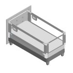 3 barandas + soporte de cabecera Gris Para cama 2 plazas 150x190x190 cm Altura colchón hasta 38 cm
