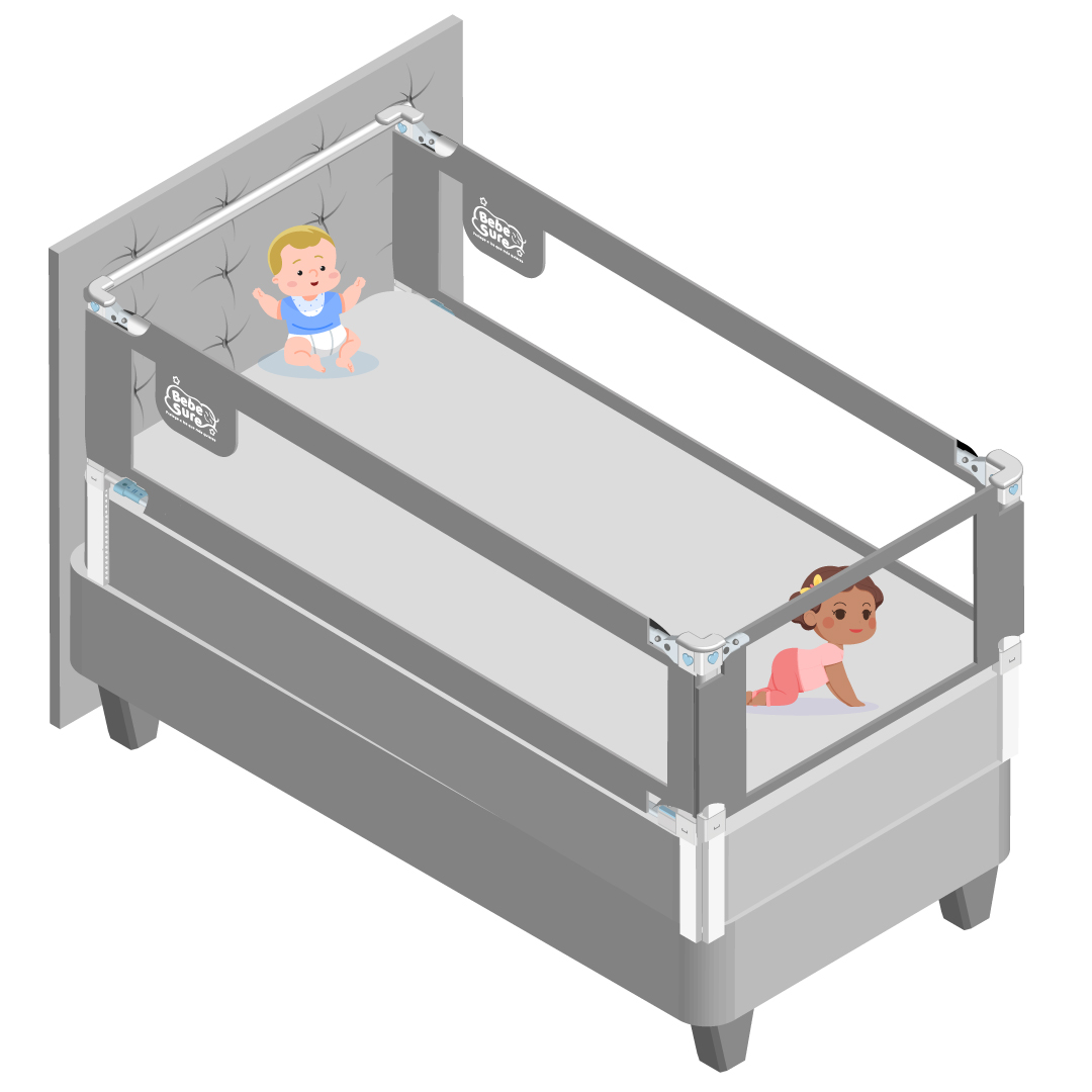 3 barandas bebesure + soporte de cabecera