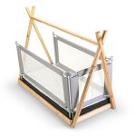 3 Barandas + soporte cabecera Para Cama transición/ Montessori 70x140x140 cm Gris Altura colchón hasta 27 cm