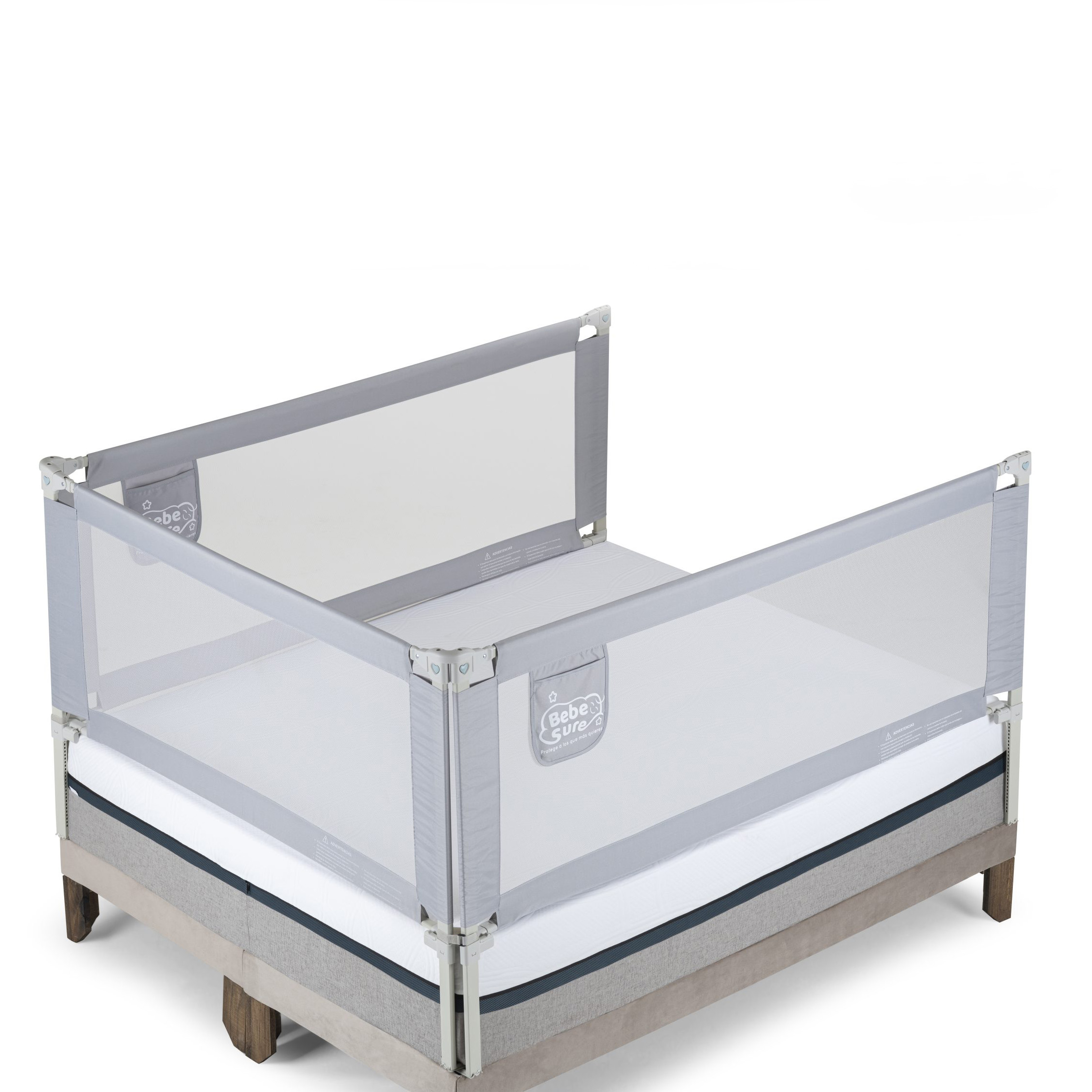 3 barandas de seguridad para colchón altura hasta 38 cm