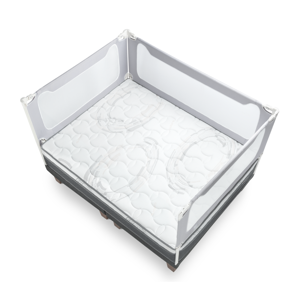 Set 3 Barandas + Soporte lateral Bebe Sure Guardian para Cama 1 Plaza 90 x 200 cm Compatible con Colchones Bajos y Altos