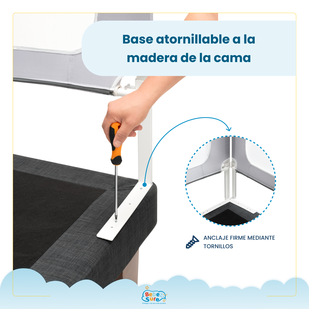 Set 2 Barandas Bebe Sure Guardian para Cama King 180 x 200 cm Compatible con Colchones Bajos y Altos - Imagen 7