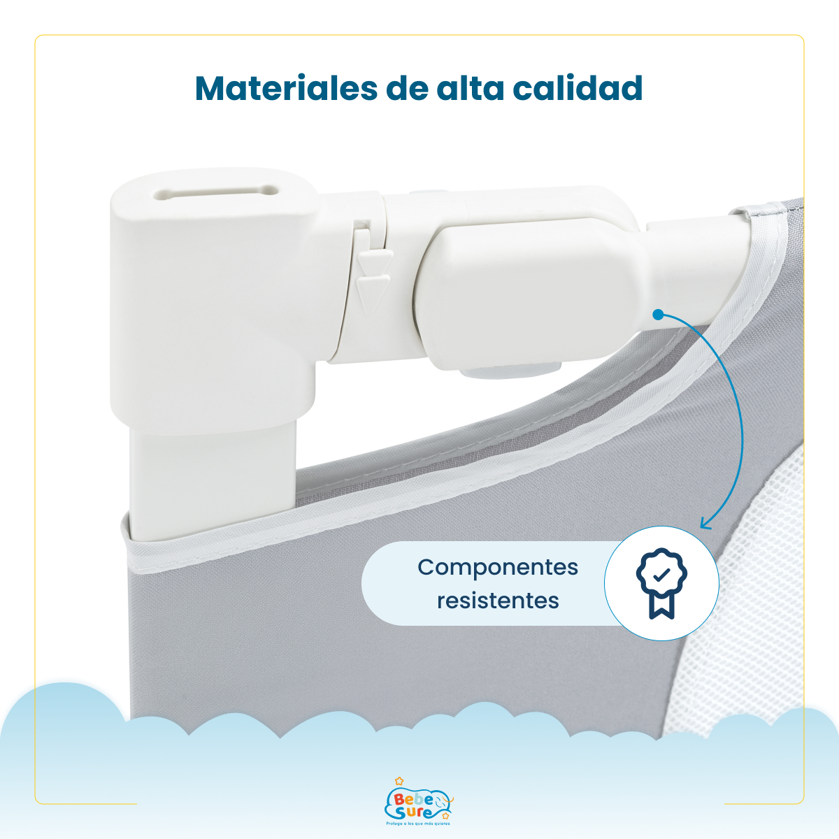 Set 2 Barandas Bebe Sure Guardian para Cama King 180 x 200 cm Compatible con Colchones Bajos y Altos - Imagen 13